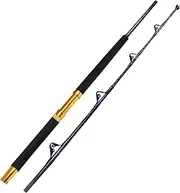 Fiblink Saltwater Fishing Trolling Rod 1 Piece/2 Piece Heavy Roller Rod Big Name Conventional Boat Fishing Pole with Roller Guides (30-50lb/50-80lb/80-120lb,5'6"/6'6")