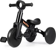 Tricycle for Toddlers 1-3, 4 in 1 Baby Balance Bike 1 2 Year Old Boy Girl Birthday Gift, Kids Bicycle Outdoor Toy with Removable Pedals