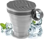 Foldable Travel Cup – Pocket-Sized Water Bottle, Flexible Silicone Camping Cup | Lightweight Reusable Mug for Outdoors, Coffee, Tea, Hot Drinks, Leakproof Cup for Backpacking