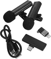 HOODANCOS Wireless Lapel Mic for Podcasters Dual Connection for Live Streaming Noise-canceling Technology Compact and Lightweight Black