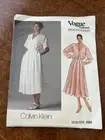 Vintage Vogue Patterns #1525 Calvin Klein Dress Sewing Size 12 Uncut