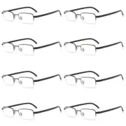 8 PK Mens Half Frame Reading Glasses Black Readers 1.00 1.50 2.00 2.50 3.00 4.00