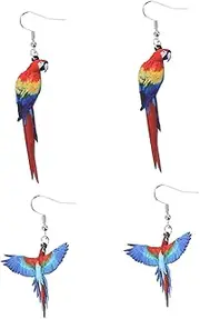 [OATIPHO] 2 Pairs Bird Jewelry Earrings Party Earrings Girls Valentine Wedding Jewelry Bird Pattern Earrings Retro Ear Jewelry Post Earrings for Women Ear Hook Christmas Acrylic Miss