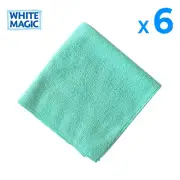 6X GREEN Microfibre Cloths White Magic Kitchen Cleaning Towels