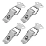 4Pcs Steel Spring Loaded Toggle Latch with Hole 2.8 Inch, Silver Tone
