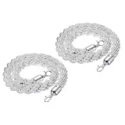 Stanchion Rope, 2 Pack 1.2m/3.9Ft Barrier Rope Twisted Post Ropes, White Silver