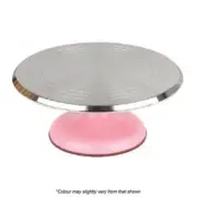 Pink Turntable 305mm Cake Craft Cake Cupcakes Decorate Present Serve Stainless