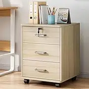 HHCTEBEC File Cabinet,Wood Filing Cabinets with Lock Modern Printer Drawer Cabinet Low Cabinet Multifunctional Storage Cabinet Assembly Required for Home Office,I