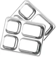 Ciieeo 2pcs Stainless Steel Divided Lunchbox for Boys and Girls Toddler Plate Boys and Girls Lunch Box Dividers Safe