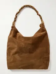 [SAINT LAURENT] SAINT LAURENT - Amalia Embellished Suede Shoulder Bag - Brown - One size One size Brown