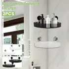 2Pcs Corner Shower Organizers Corner Shower Caddy Shelves With Suction Brt