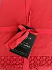 Envogue Tablecloth Red 60”x120” Holidays Christmas Oblong w woven 3" border New