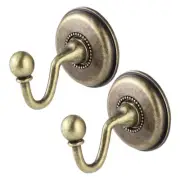 2PCS Pommel Holdback Hooks Hangers Hat Coat Vintage Tieback Hooks
