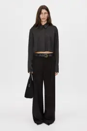 Aura Satin Shirt in Black - CAMILLA AND MARC® C&M