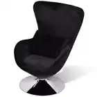 Armchair with Egg Shape Black