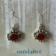 NWT Sundance Catalog Silver Gold Plated Carnelian “Marigold Earrings” $118