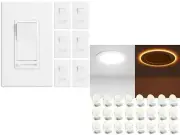 Amico 6 Pack Dimmer Light Switch & Amico 24 Pack 6 Inch 5CCT Ultra-Thin LED R...