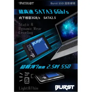 Patriot Burst P210 120GB 256GB 480GB 固態硬碟 美商博帝 2.5吋 SSD
