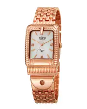 Burgi Women's Rose Gold Diamond Marker Buckle Watch NoSize NoColor