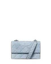Tory Burch Fleming Denim Print Leather Convertible Crossbody