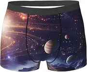 [QMNEHJ] Outer Space Galaxy Universe Men's Boxer Briefs Breathable Stretch Underwear Moisture-Wicking Trunks for Men