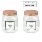 24 x 1L Glass Jar Screw Top Lid Food Kitchen Pantry Honey Storage Container