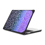 MacBook Pro 13-inch (M1 / M2 / Intel) Bounce Case CHEEKY CHEETAH BLACK PURPLE MACBOOK, LEOPARD PRINT COLORFUL ANIMAL PATTERN OMBRE By Ebi Emporium