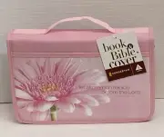 Large Pink Bible Cover, Scripture Verse Psalm 96:13, Fits Books 9 1/2x6 5/8x2"