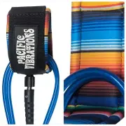 9' Pacific Vibrations Longboad Surfboard Ankle 7mm Blue leash 9ft Doubleswivel