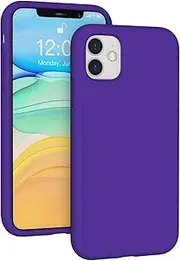 K TOMOTO Liquid Silicone Case Compatible with iPhone 11 (6.1"), Full Body Protection Gel Rubber Cover with Soft Microfiber Lining, Scratch Resistant Shockproof Protective Phone Case, Purple