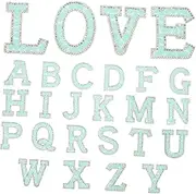 Beatifufu 26pcs Glitter Letter Patches for Clothes Appliques DIY Decor Multi Use Design with Tactile Texture for Craft Projects for Personalizing Clothing and Accessories