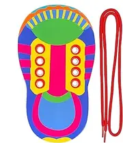 [Generic] Shoelace Toy - Tying Shoelaces Toy | Shoe Laces Training For Kids | Fine Motor Skill Toy | Learn To Tie Shoe For Kid | Shoelace Learning Activities Toy Safe Water-Based Paint Shoes Learning Tool