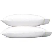 Matouk Set of 2 Ansonia 500 Thread Count Cotton Percale Pillowcases in White/Leaf at Nordstrom, Size Standard