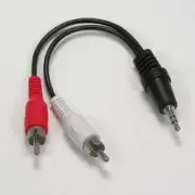 3.5mm Stereo Male Plug to Dual RCA Male Plugs Audio Splitter Y Adapter Cable 6"