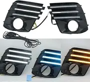 Baceyong LED Daytime Running Light, ABS, 12 V DC, Compatible with Subaru Forester SK 2022-2024, Efficient Heat Management, White and Amber and Bule