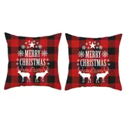 4Pcs Christmas Pillowcase Cotton Linen Throw Pillow Cover for Couch Home Decorations -Style 4