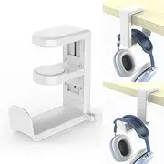 Gipoowaa Headphones Stand, Hook Holder Hanger Mount with Adjustable and Rotating Arm Clamp, Universal Fit Under Desk Design, Built in Cable Clip Organizer for Office/E-sports Room