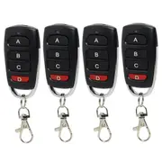 Pack of 4 Universal Garage Door Remote Controls,433 MHz,Clone Remote Switch for Gates and Garages, Handheld Transmitter Black