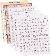 TOBBOMEY 6pcs Yoga Posture Canvas Wall Art Home Decor for Yoga Visual Guide for Poses Stretches for Living Room Office Decoration