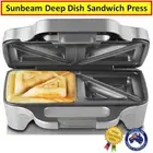Sunbeam Deep Dish Sandwich Press Grill Non Stick Jaffle Toastie Maker Toaster