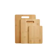 Gourmet Kitchen 3 Piece Natural Bamboo Cutting Board Set - Wood Brown