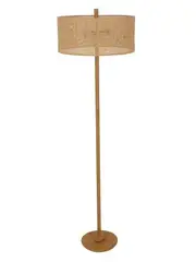 Shore 2 Light Floor Lamp in Tan Rattan