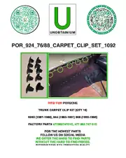 FITS/FOR PORSCHE 924, 944 & 968 TRUNK CARPET CLIP SET PART# 47786374701C (for: Porsche)