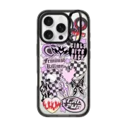 iPhone 16 Pro Impact Ring Stand Case MagSafe Compatible Feminist Killjoy by Chiara LB art