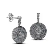 3 CT. T.W. Composite Diamond Multi-Row Drop Earrings in Sterling Silver