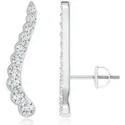 Diamond Wavy Ear Climbers with Milgrain