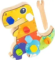 Screwdriver Board Set for Kids - Children Wooden Learning Toy,Dinosaur Screwdriver Board Hand Eye Coordination Toy for Kids Toddler Classroom Home