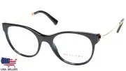 NEW BVLGARI 4160-B 501 SHINY BLACK EYEGLASSES GLASSES FRAME 51-19-140 B44 Italy
