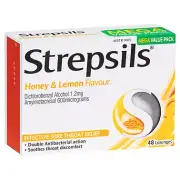 Strepsils Sore Throat Relief Honey and Lemon 48 Lozenges