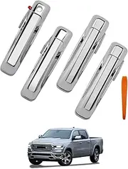 Gledewen Exterior Door Handles Chrome for Front & Rear Door Panel
